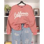 Pembe California 3 İplik Sweat