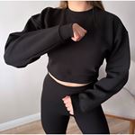 Siyah Crop Sweat