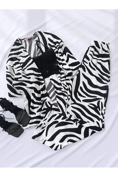 Zebra Kimono Pantolon Takım