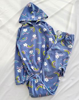 Mavi Polar Pijama Takımı