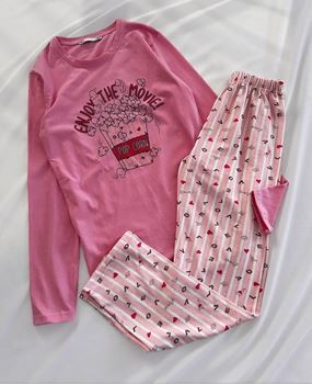 Pembe Pop Corn Pijama Takımı